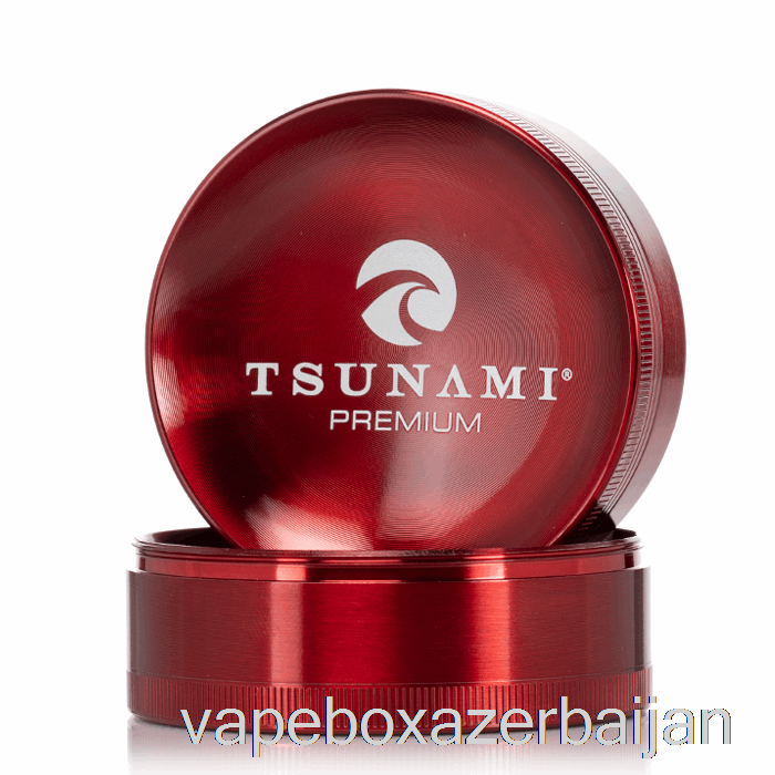 Vape Smoke Tsunami 2.95inch 4-Piece Sunken Top Grinder Red (75mm)